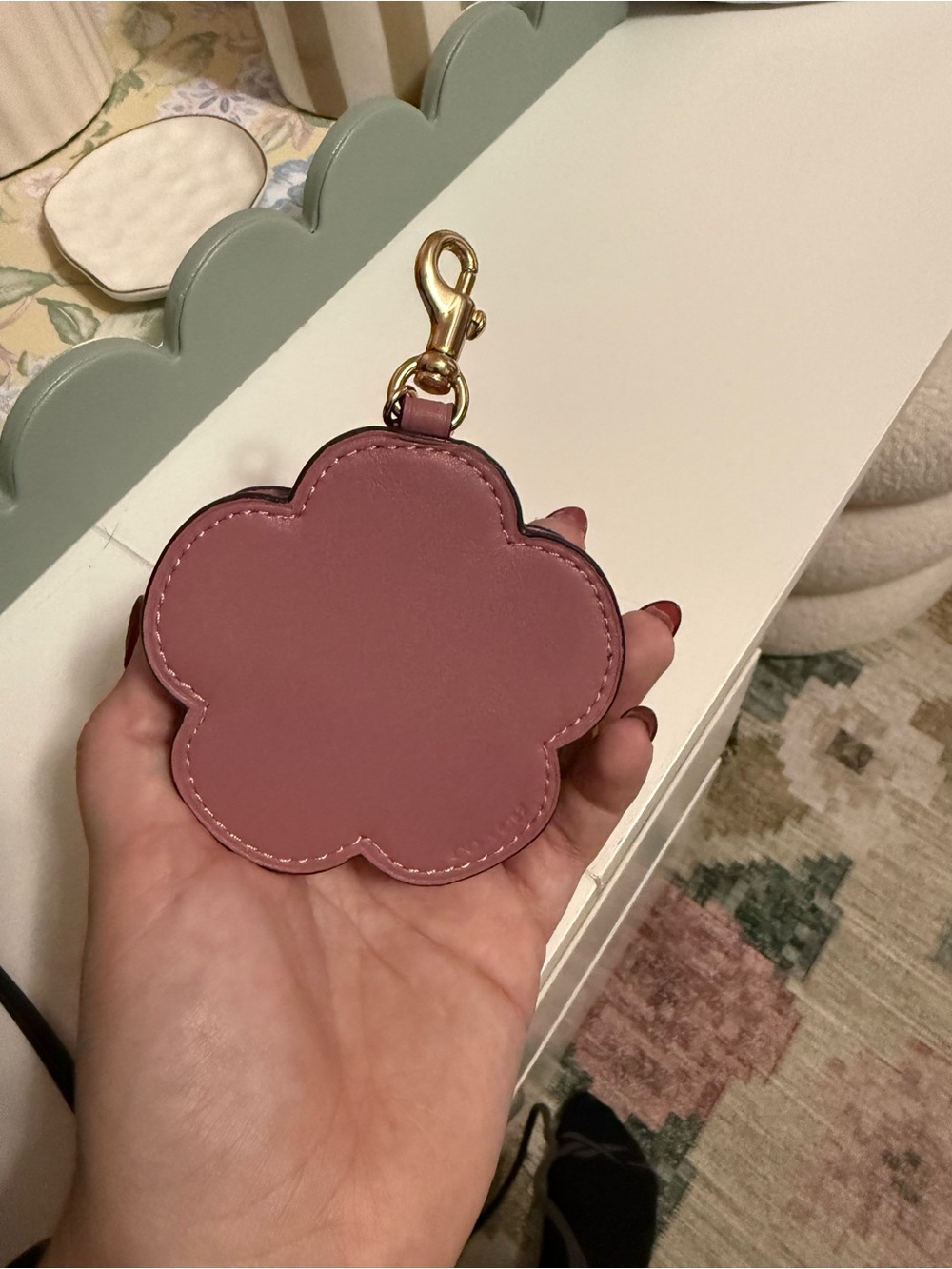 Coach Tea Rose Coin Pouch Bag Charm - Picture 2 of 3